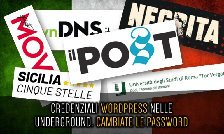 Credenziali Wordpress Siti Italiani