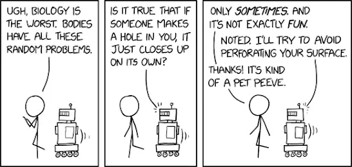 Randall Munroe biology vs robotics