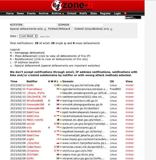 defacement siti web
