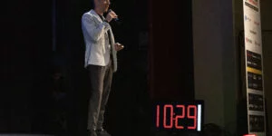 Immagini dello speech di Aldo Di Mattia, Senior Manager System Engineer Public Administration Italy di Fortinet dal titolo "Deception, Intelligence, AI ed un paradigma da rivoluzionare".