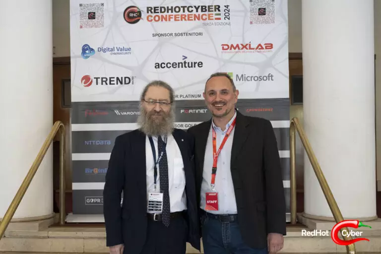 Massimiliano Brolli da il benvenuto a Corrado Giustozzi alla Red Hot Cyber Conference 2024