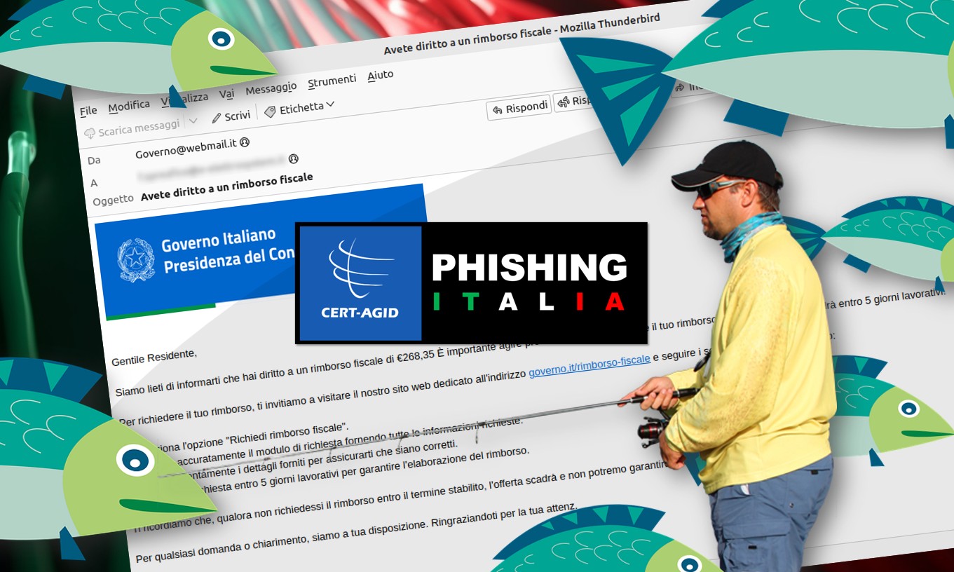 Una campagna di phishing impersona il Governo Italiano. Promette un rimborso di 269 euro, ma è una truffa!