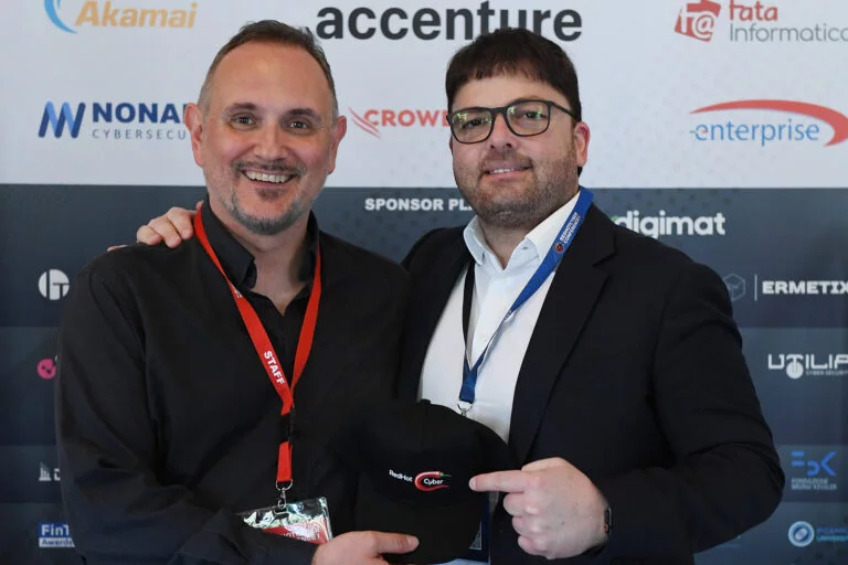 Massimiliano Brolli assieme a Domenico Stranieri, Head of Technology & Innovation di Leonardo