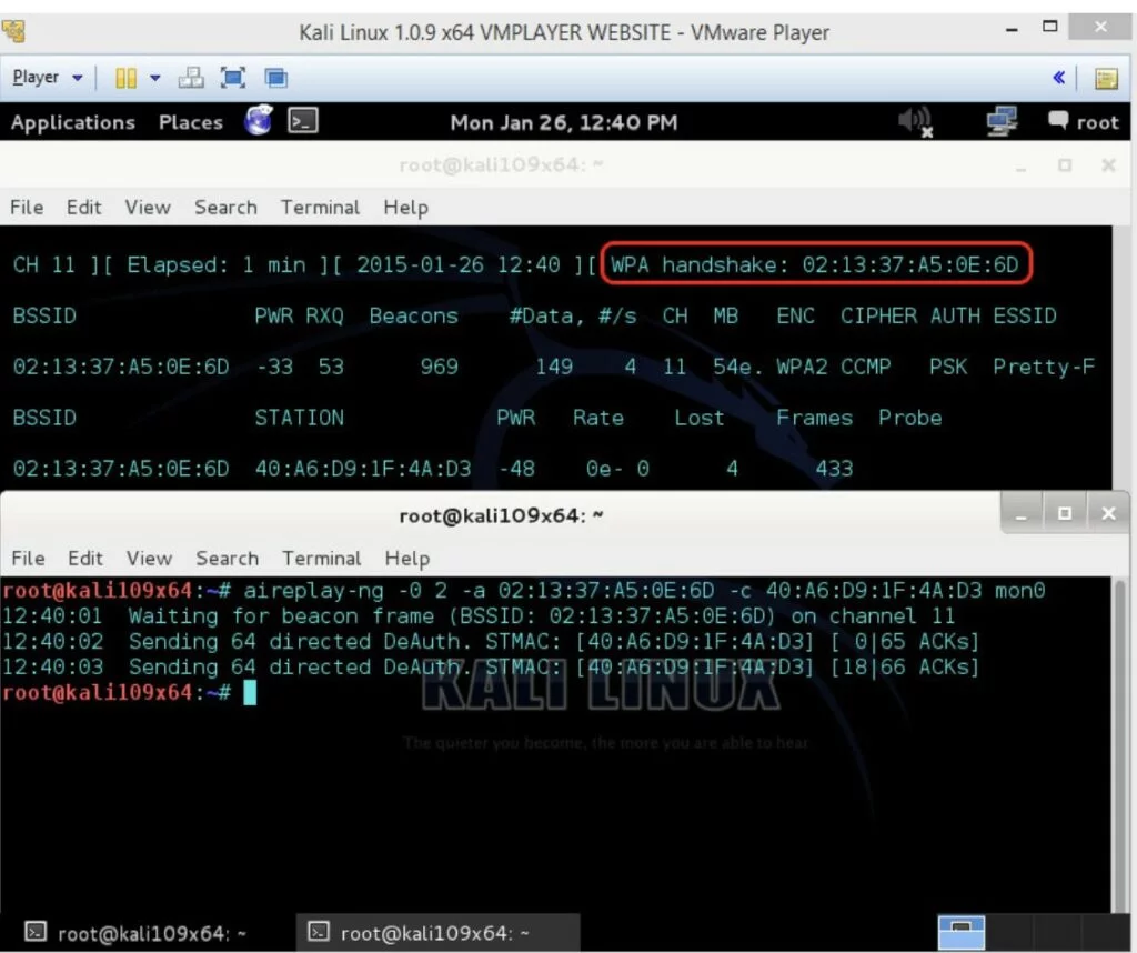 Elenco indirizzi IP e MAC rilevati da scansione Netdiscover