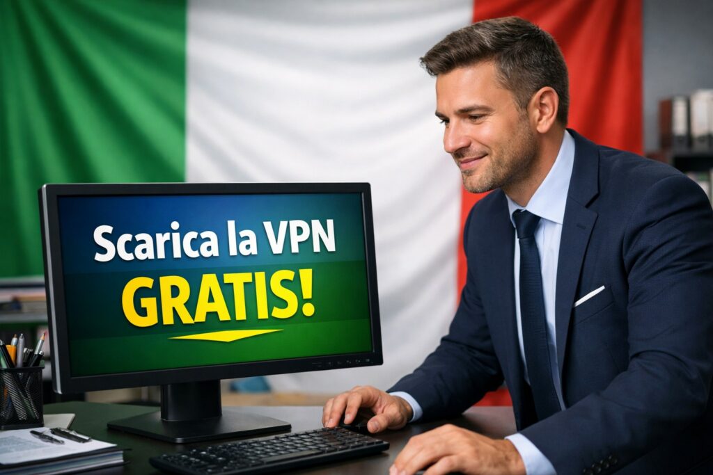Un impiegato sta scaricando in ufficio del software gratis