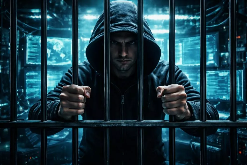 Un criminale informatico dietro le sbarre arrestato dopo essere stato preso dalle forze dell'ordine