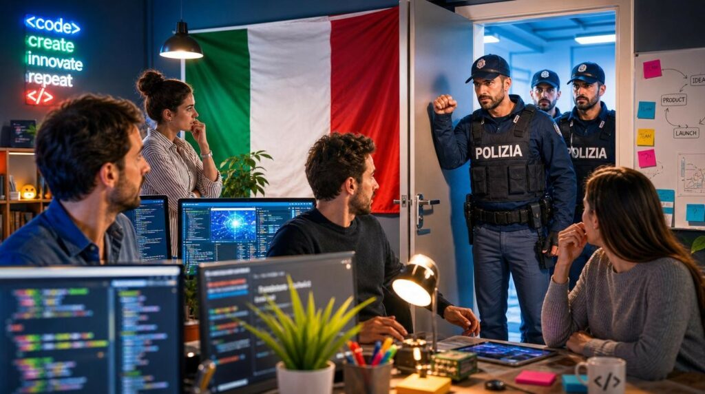 Polizia irrompe in ufficio tech; programmatori scioccati,