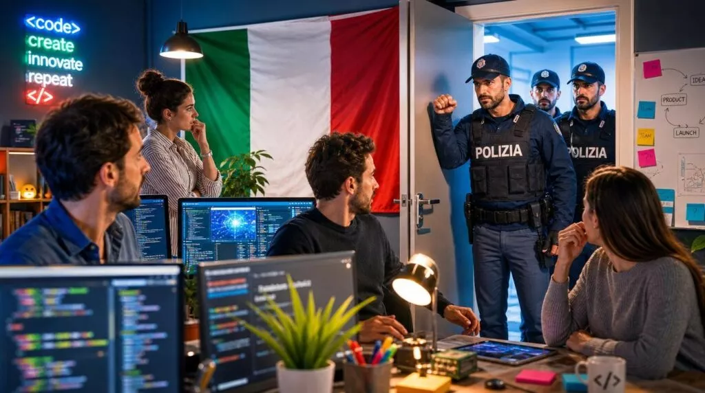 Polizia irrompe in ufficio tech; programmatori scioccati,