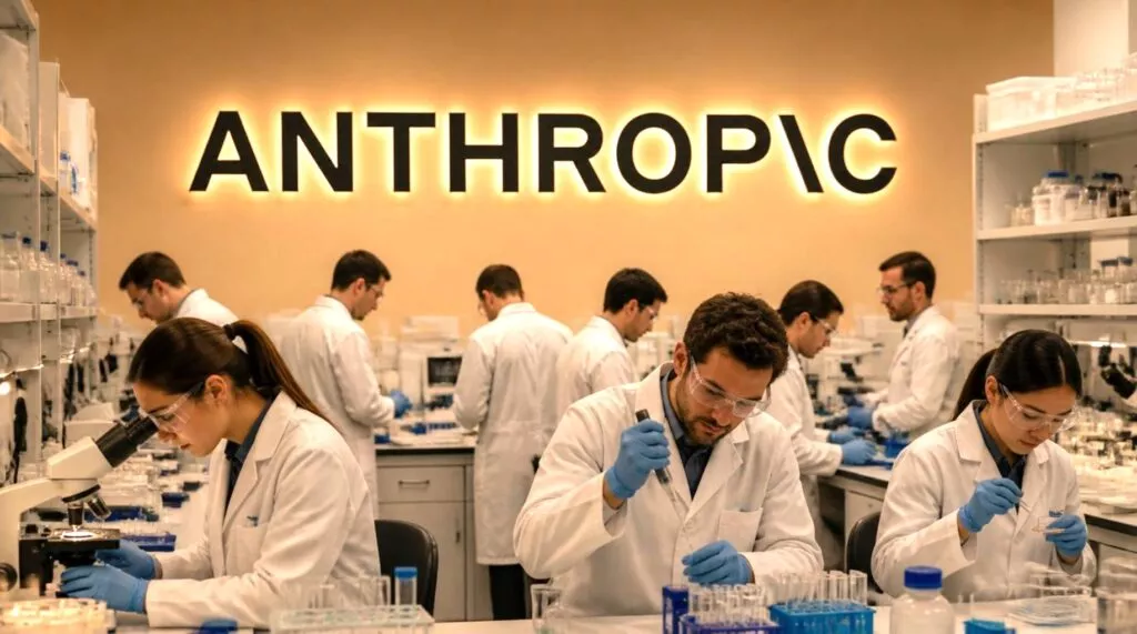 Scienziati in laboratorio futurista analizzano dati su schermi per sviluppare cure per malattie rare trascurate dall'industria farmaceutica tradizionale.