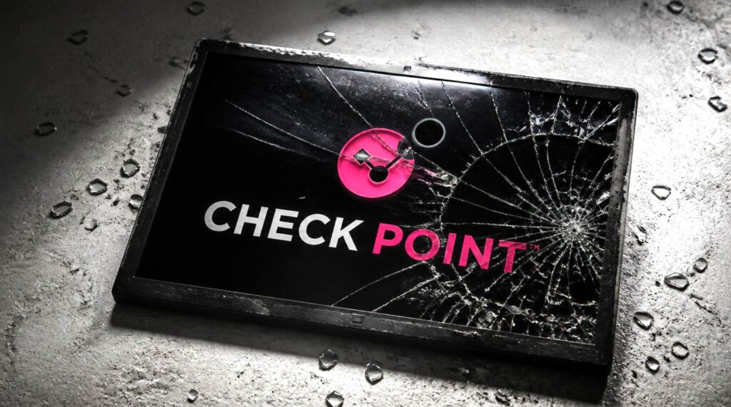 il logo di Check Point al centro su un tablet.